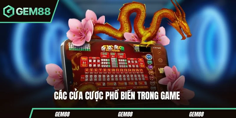 Các cửa cược thông dụng trong game 